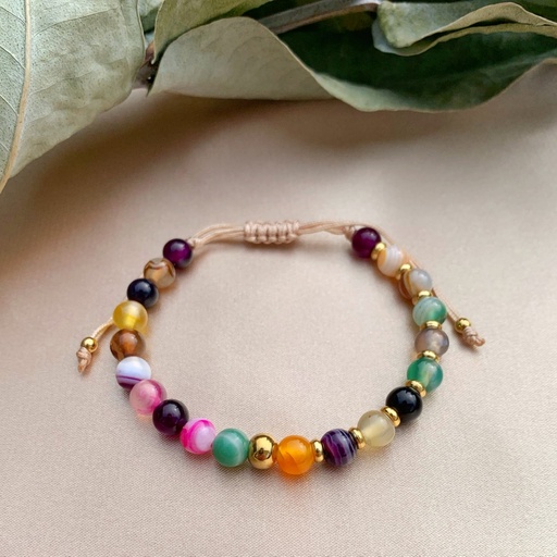 Pulsera Modelo Tanya (Ágatas de colores)